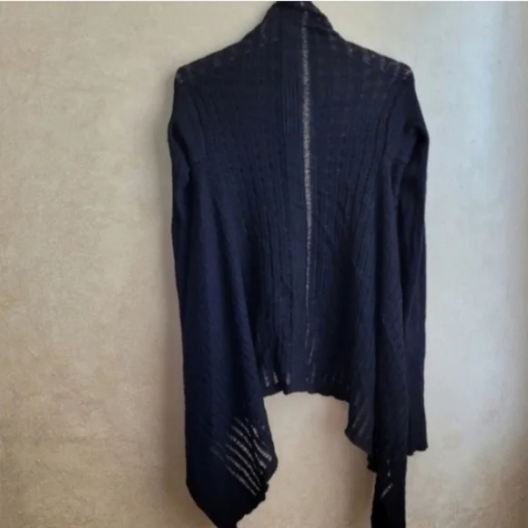RICK OWENS SHEER ASSYMETRIC CARDIGAN SWEATER